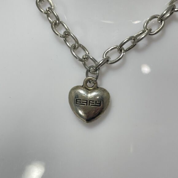 Effy Jewelry - Vintage Silver Tone EFFY Heart Charm Bracelet 8"
